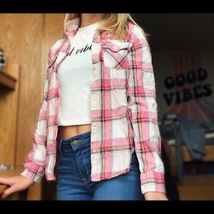 Cherokee Pink Plaid Shirt